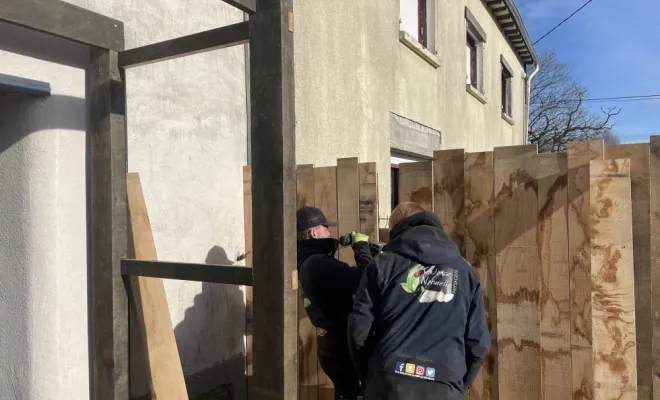 Création d'une clotûre en bois à Bédée, Pleumeleuc, Tendance Naturelle