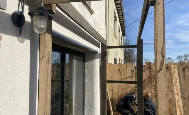 Création d'une clotûre en bois à Bédée, Pleumeleuc, Tendance Naturelle